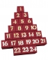 Preview: Adventskalender d'rot Karton mit goldenen Zahlen für 24 Trüffel/Pralinen von ca. 3,5cm, Tannenform